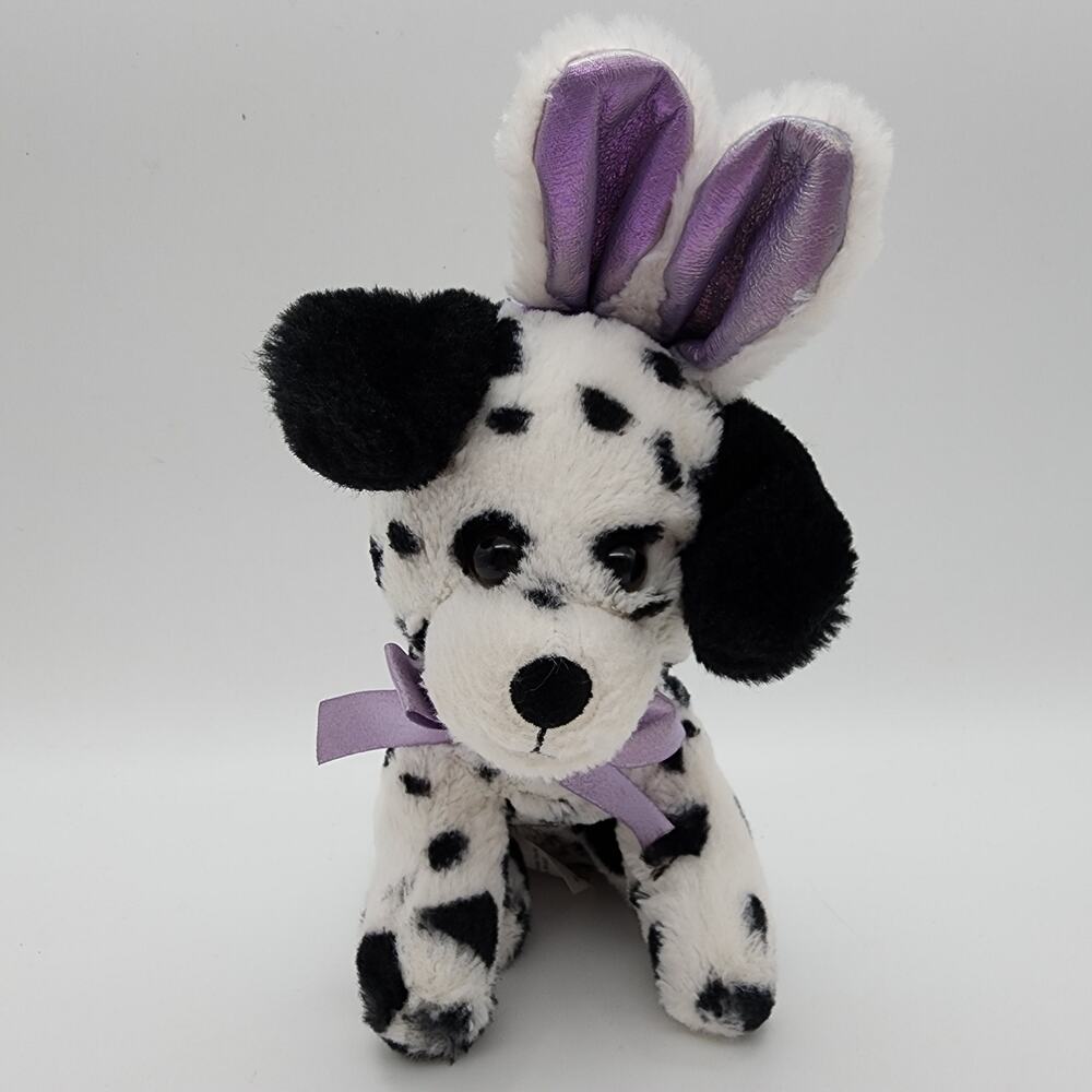 Walmart Spotted Puppy Dog With Rabbit Ears Plush 8" White Stuffed Animal Toy